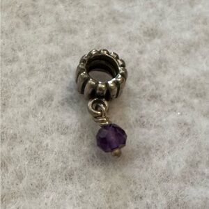 Pandora Silver and Purple Amethyst Charm